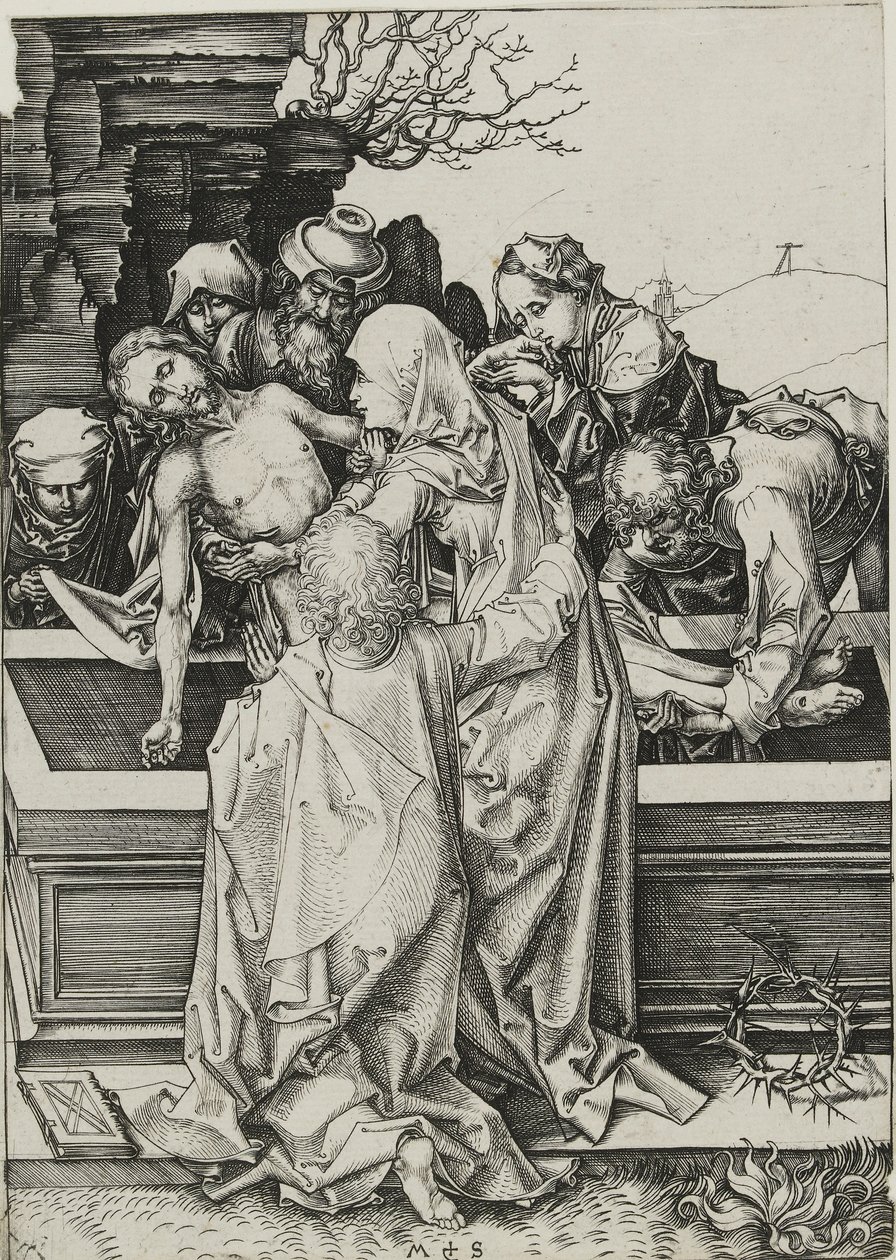 Die Grablegung, spätes 15. Jahrhundert von Martin Schongauer