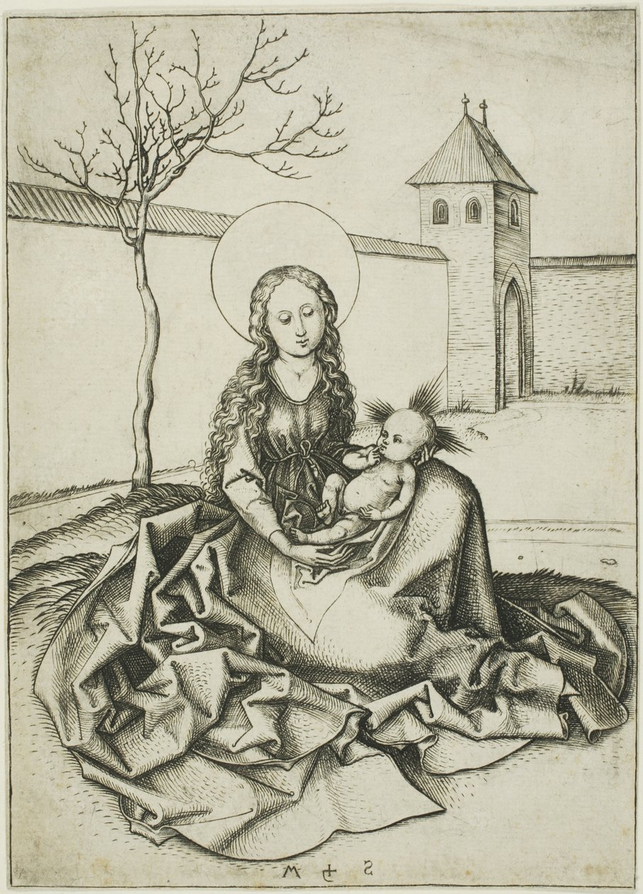 Die Madonna und das Kind im Hof von Martin Schongauer