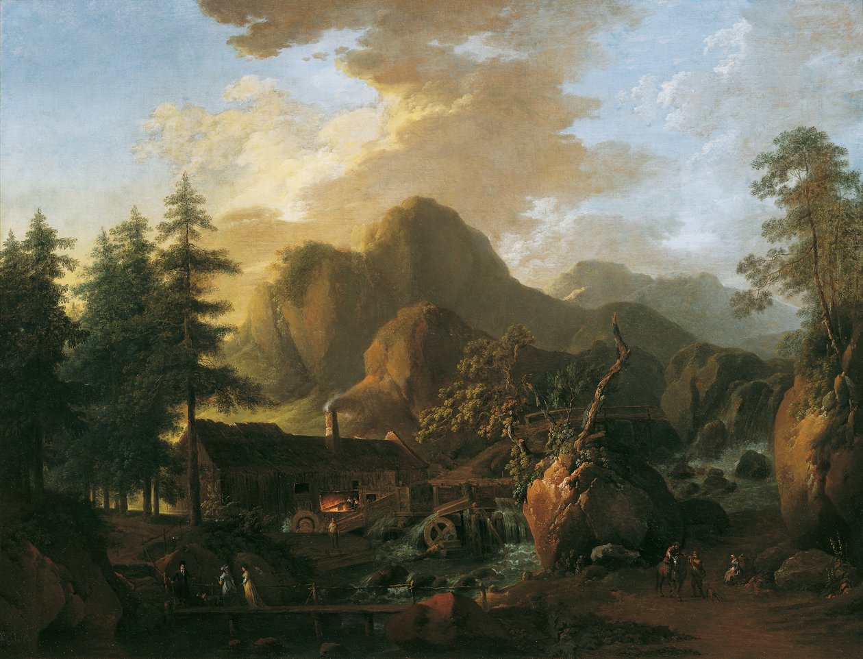 Landschaft mit Hammerwerk von Martin von Molitor
