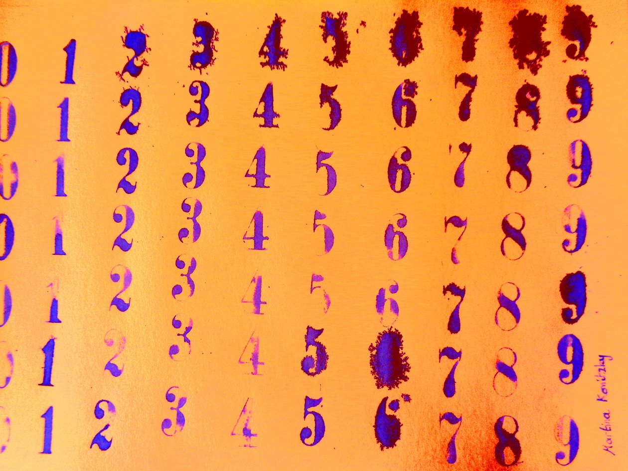 Stempel Zahlen Orange von Martina Konitzky