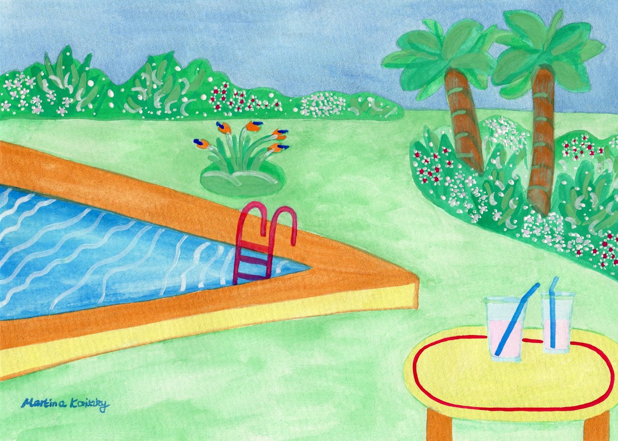 Vor dem Regen am Pool von Martina Konitzky