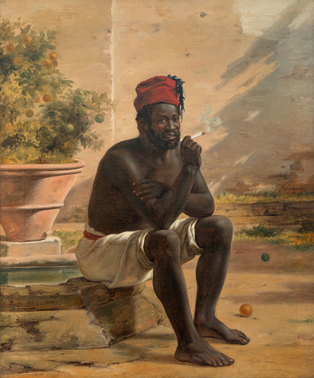 Ein sitzender Nubier, Rom von Martinus Rorbye