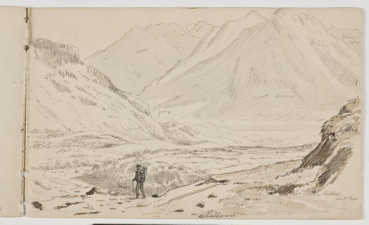 Berglandschaft mit Wanderer von Martinus Rørbye