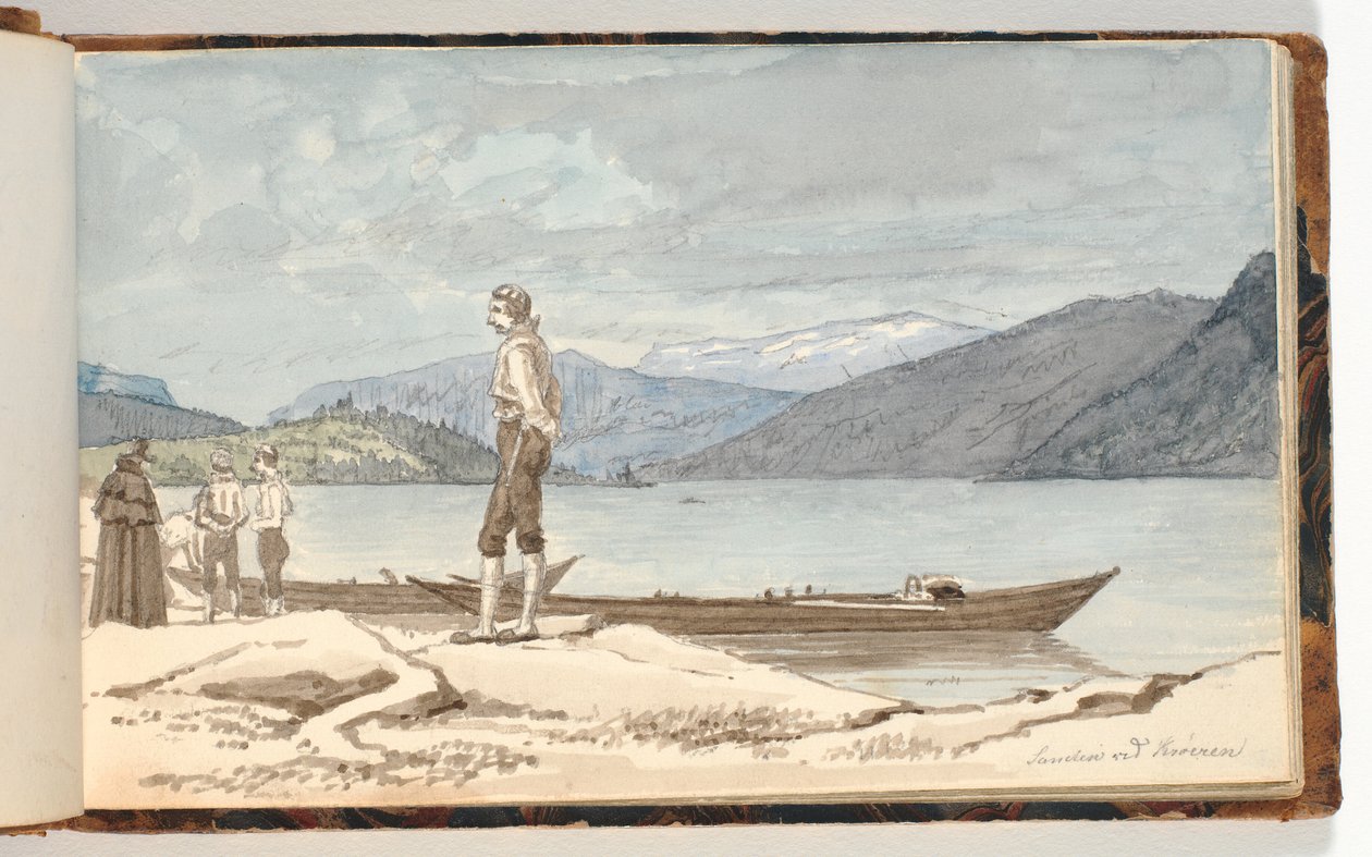 Eine Überfahrtsstelle. Figuren bei Booten von Martinus Rørbye