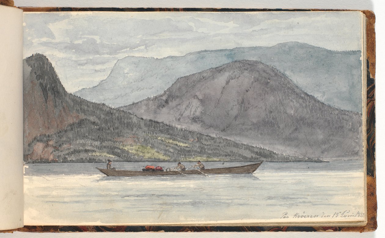Fjordlandschaft mit Ruderboot von Martinus Rørbye