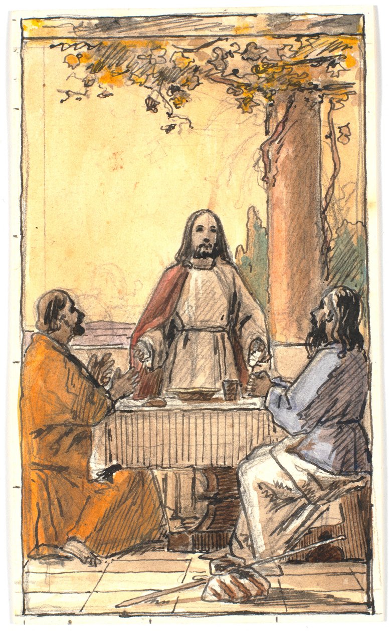 Christus und die zwei Jünger in Emmaus von Martinus Rørbye