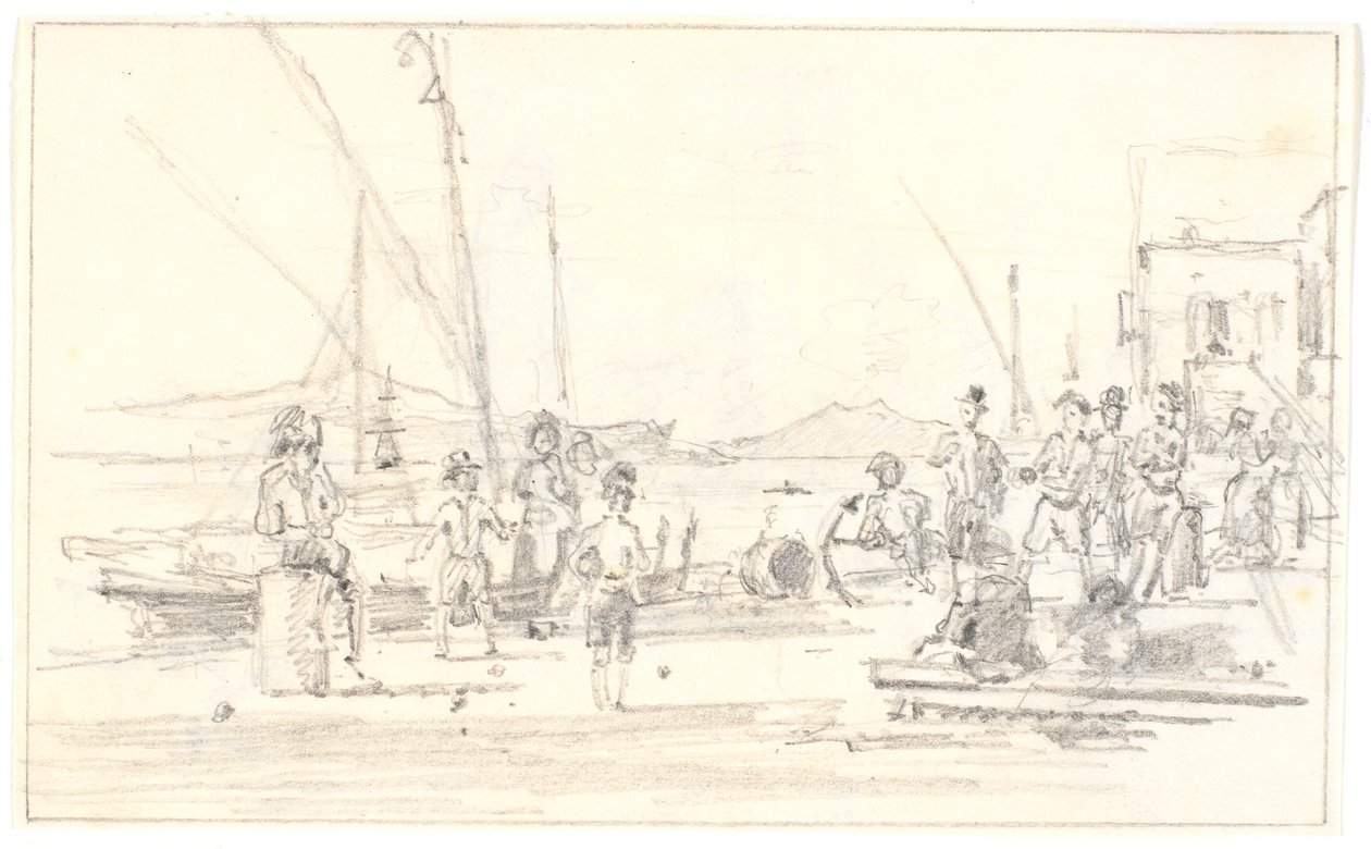 Teil des Hafens von Palermo von Martinus Rørbye