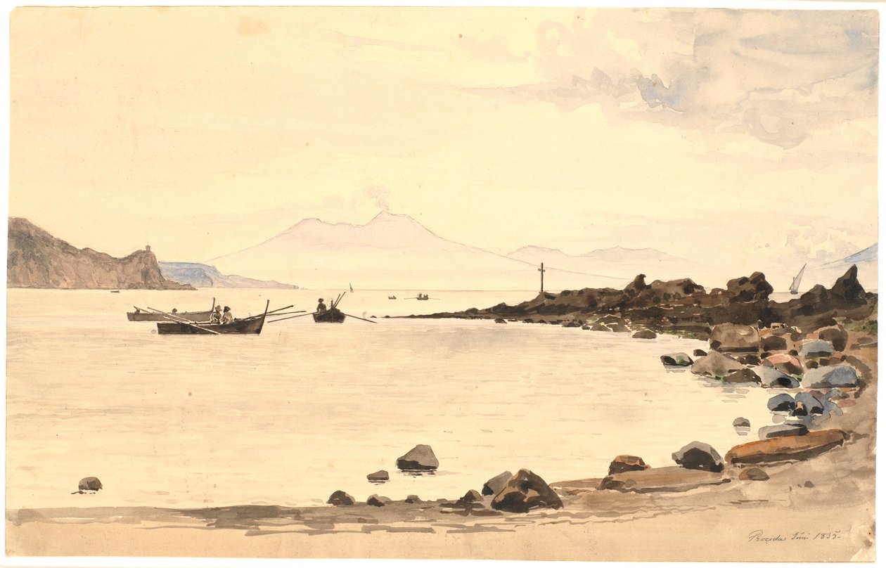 Blick auf den Vesuv von Procida von Martinus Rørbye