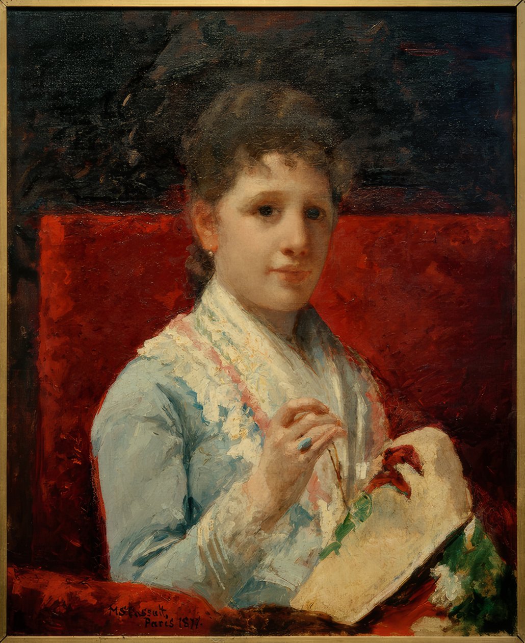 Mary Ellison beim Sticken von Mary Cassatt