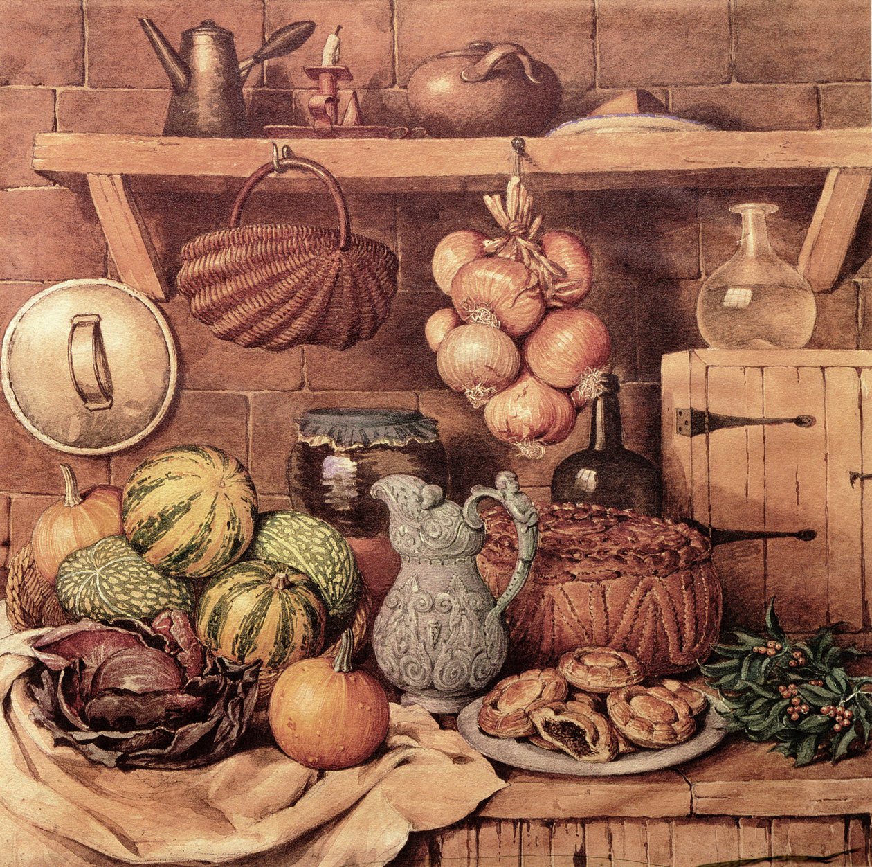 Stillleben mit Weihnachtsessen von Mary Ellen Best