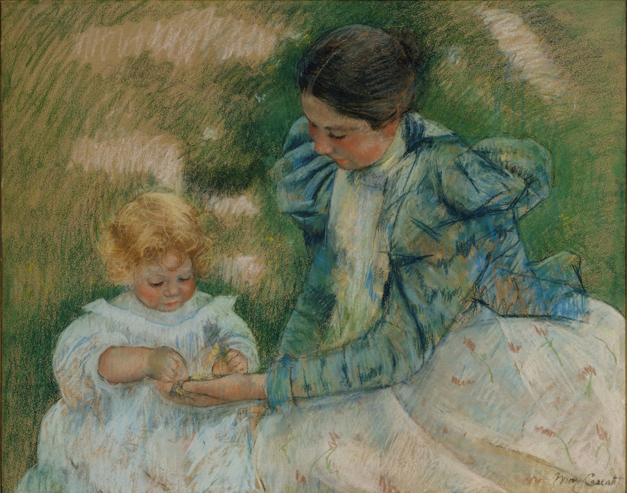 Mutter spielt mit Kind, ca. 1897 von Mary Cassatt