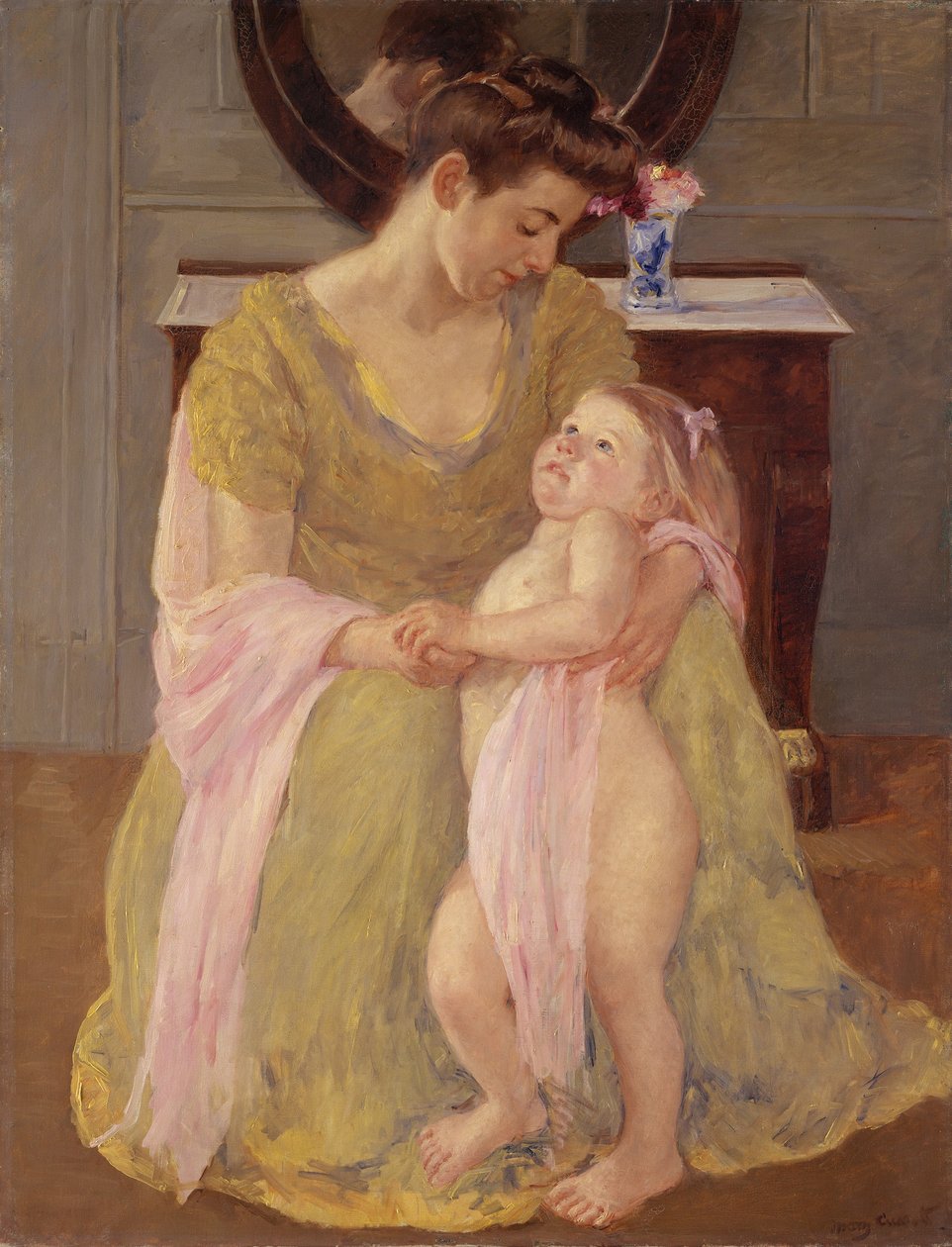 Mutter und Kind mit einem Rosenschal, ca. 1908 von Mary Cassatt