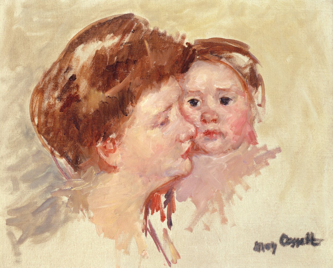 Mutter im Profil mit Baby Wange an Wange (Nr. 2), ca. 1909 von Mary Cassatt