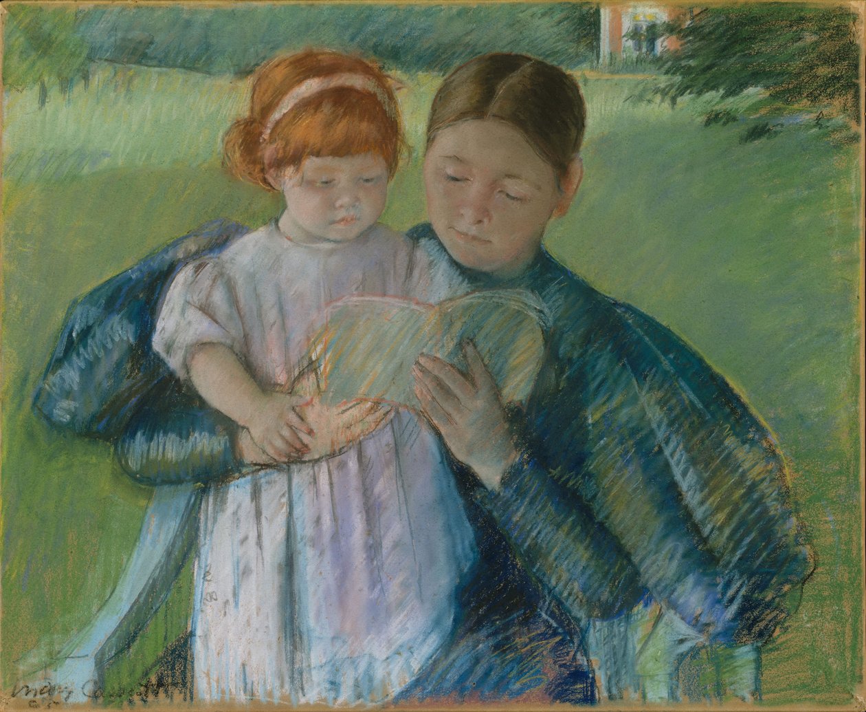 Krankenschwester liest einem kleinen Mädchen vor, 1895 von Mary Cassatt
