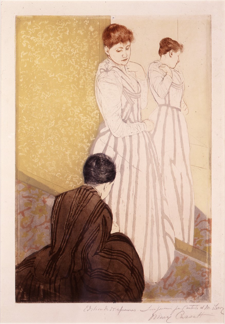 Die Anprobe von Mary Cassatt