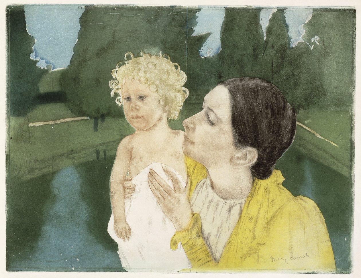 Am Teich, um 1898 von Mary Cassatt