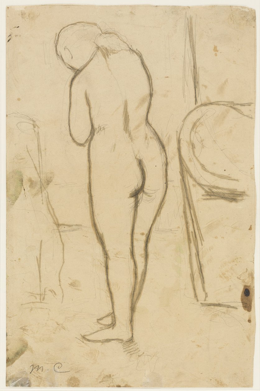 Zeichnung für "Stehender Akt" von Mary Cassatt