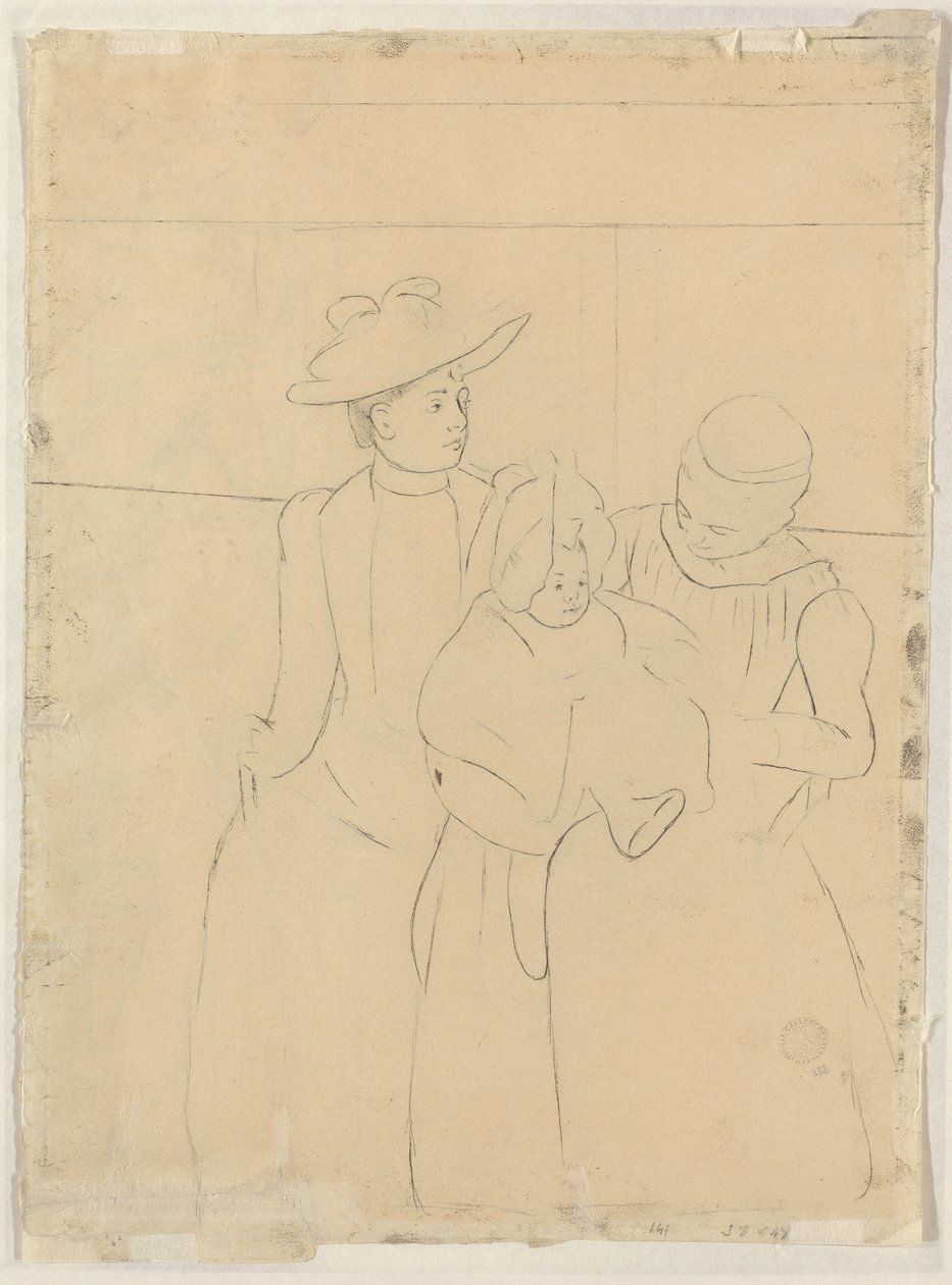 Im Omnibus [verso], ca. 1891 von Mary Cassatt