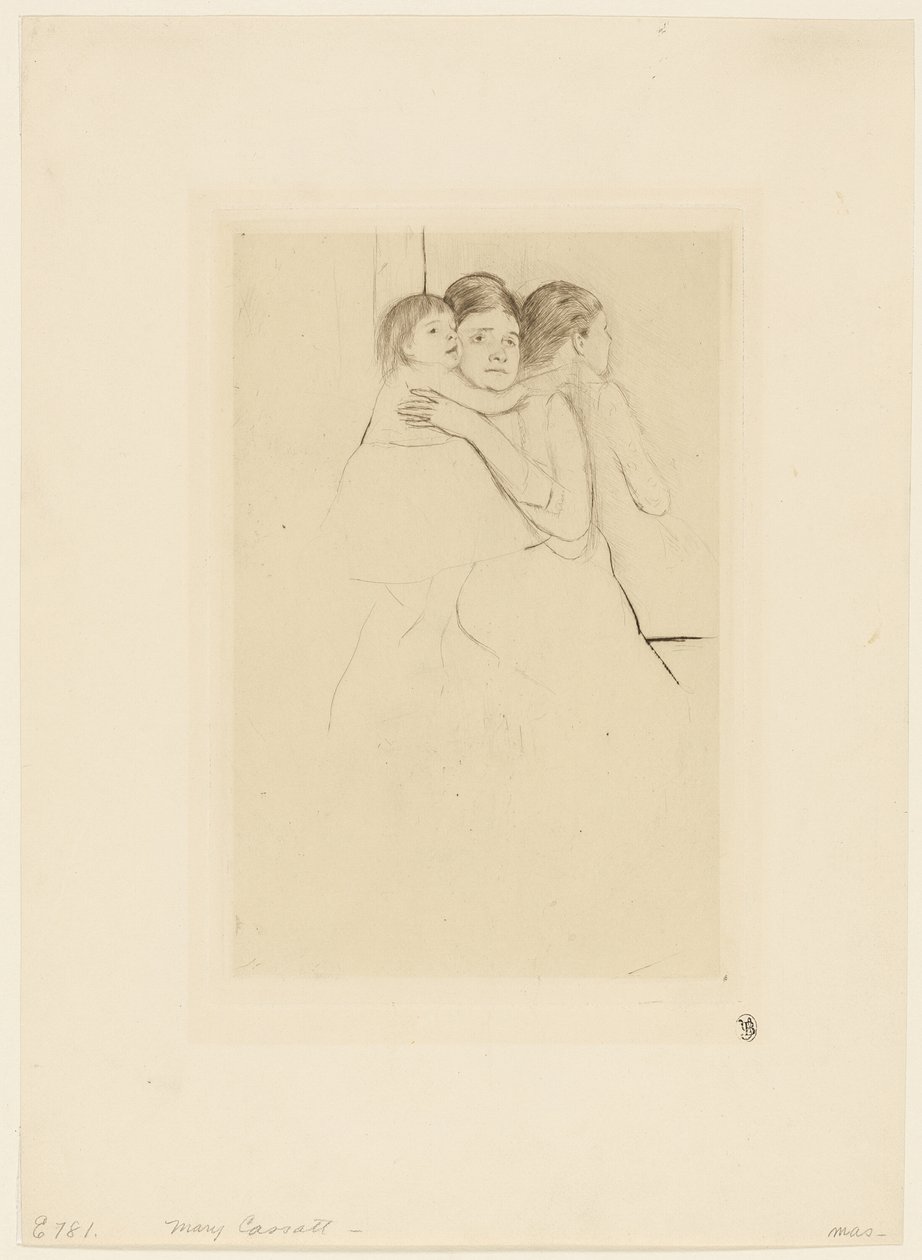 Mutter Berthe hält ihr Kind von Mary Cassatt