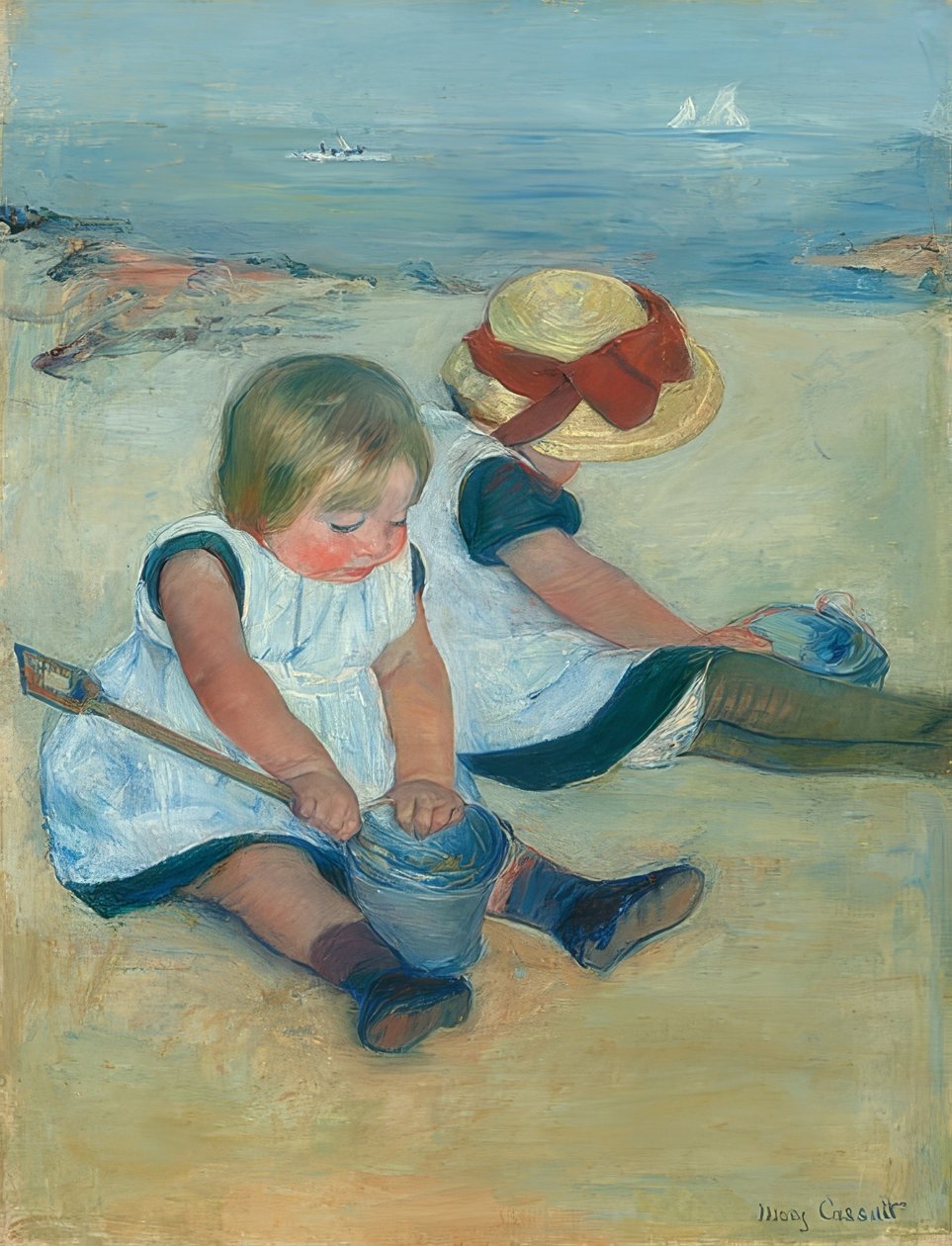 Spielende Kinder am Strand von Mary Cassatt