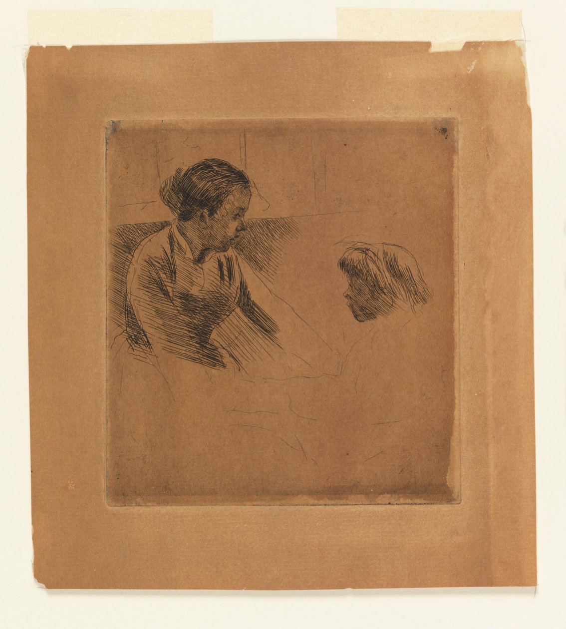 Susan und Kind, die sich gegenüberstehen von Mary Cassatt