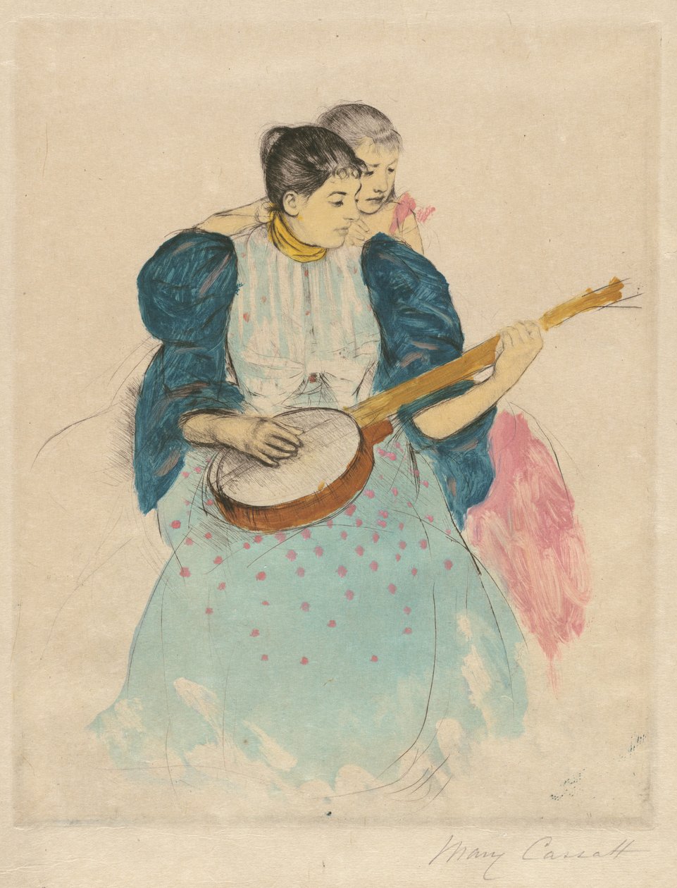 Die Banjo-Lektion, ca. 1893 von Mary Cassatt