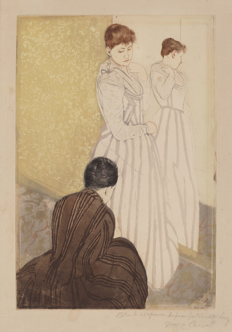 Die Anprobe, 1890-1891 von Mary Cassatt
