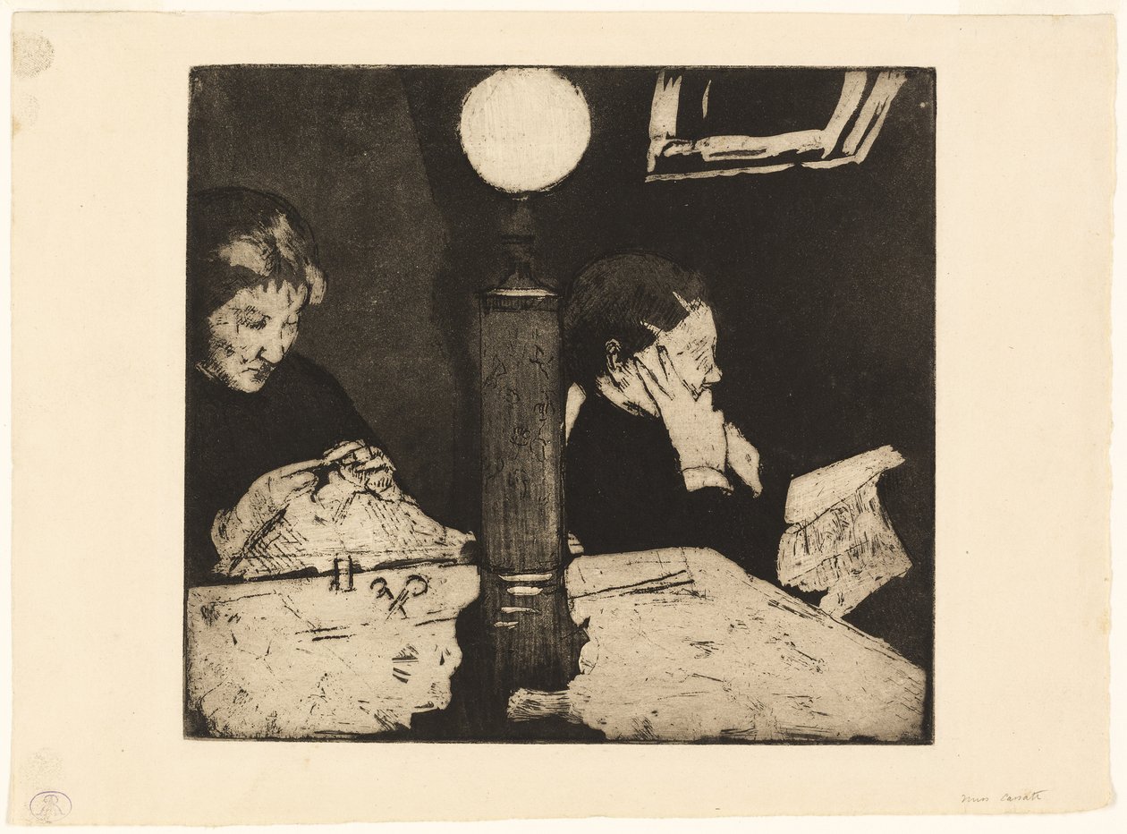 Unter der Lampe, ca. 1882 von Mary Cassatt