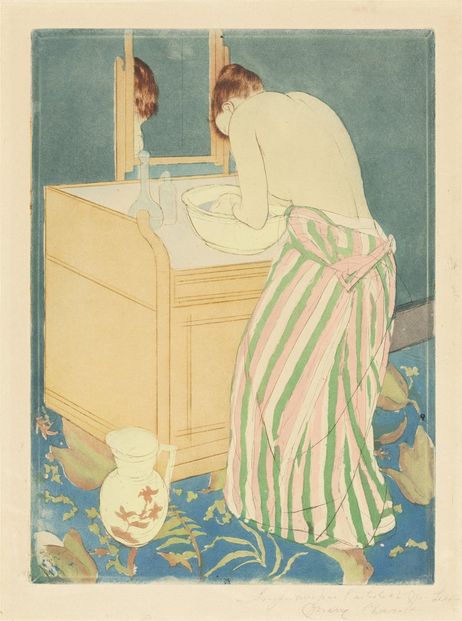 Frau beim Baden von Mary Cassatt
