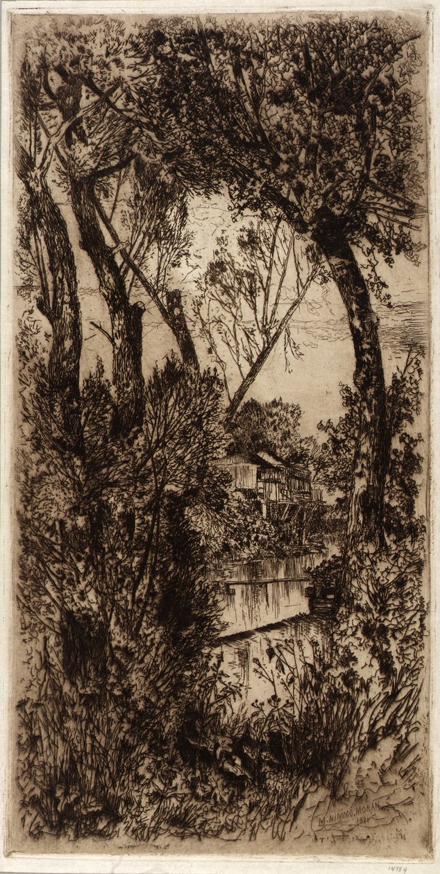 Haus an einem Bach von Mary Nimmo Moran