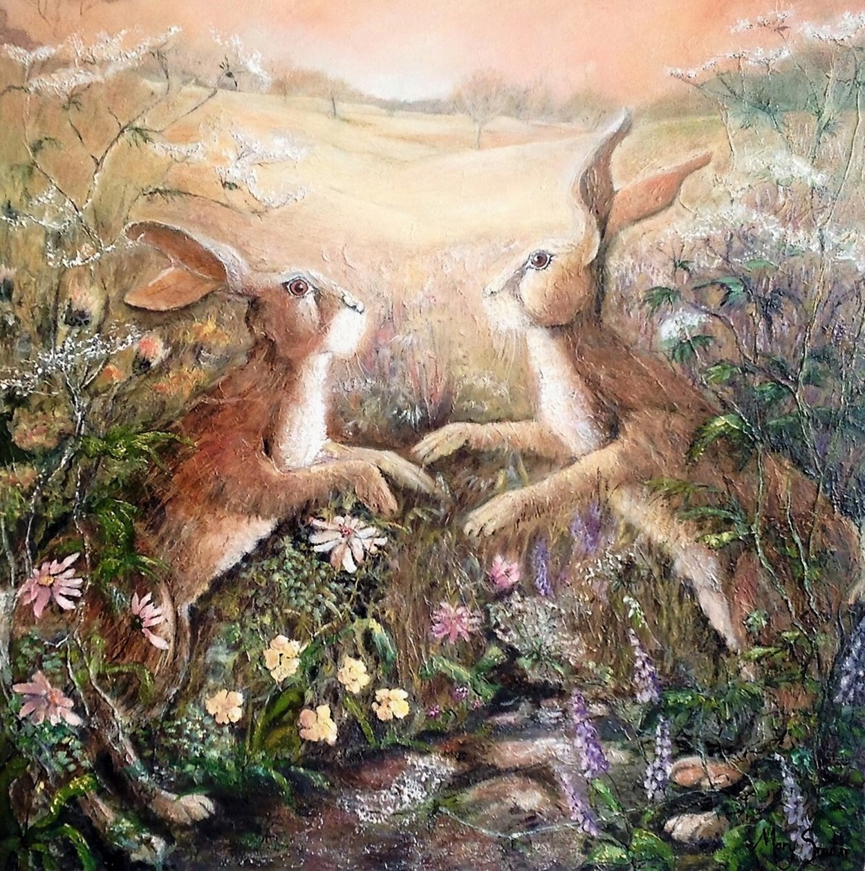 Hasen im Morgengrauen von Mary Smith
