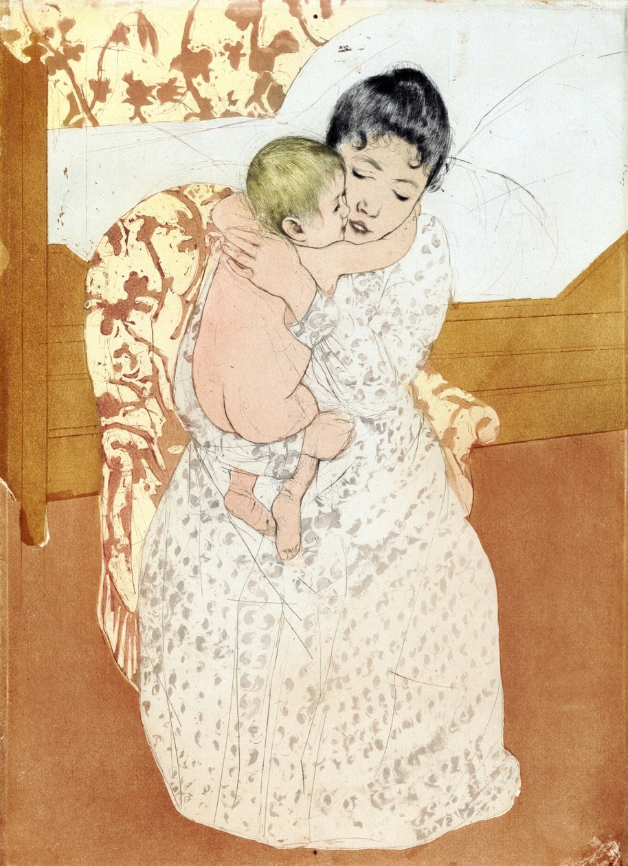 Mütterliche Liebkosung 1891; von Mary Cassatt von Mary Stevenson Cassatt