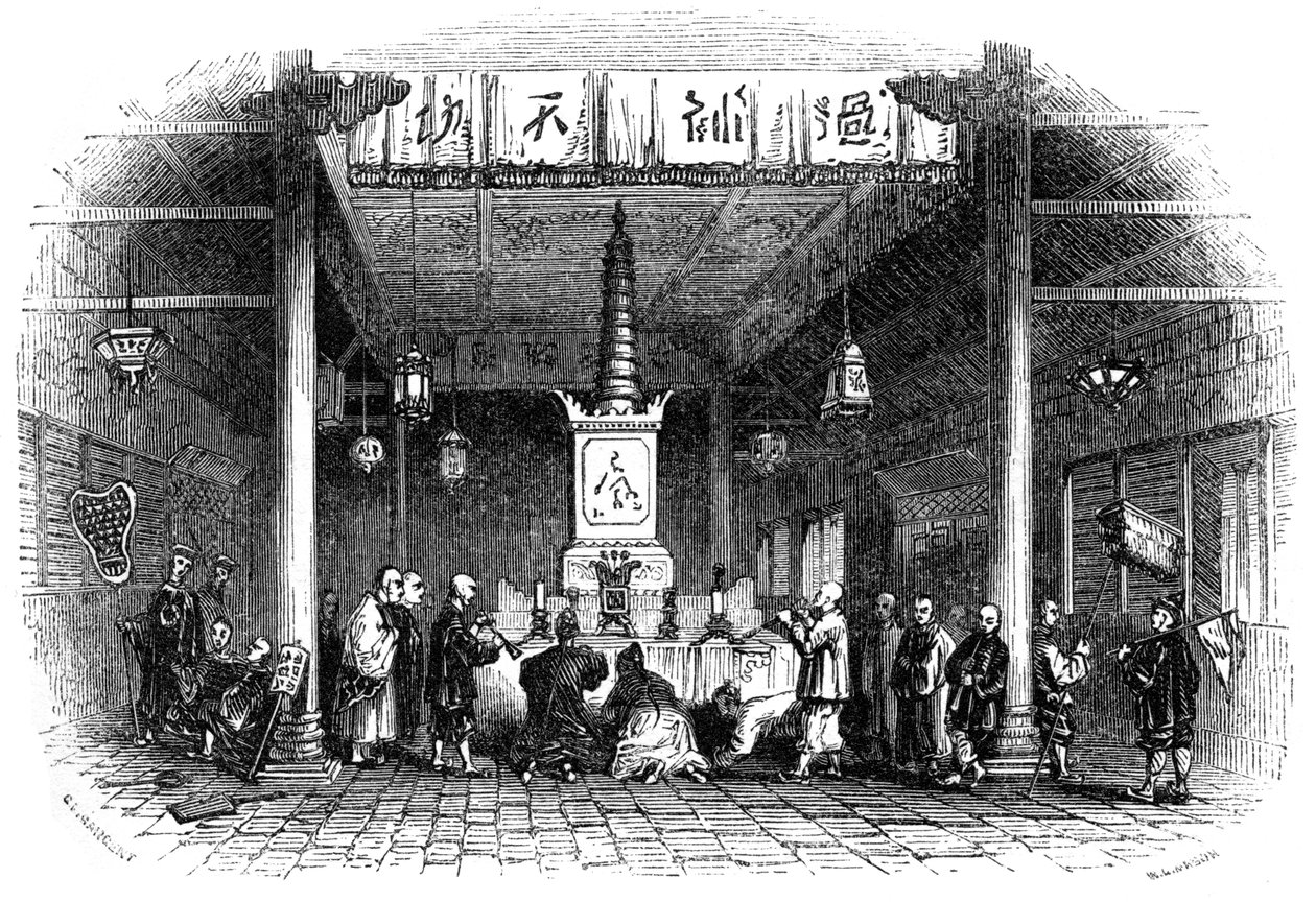 Buddhistischer Tempel, China, 1847 von Mason