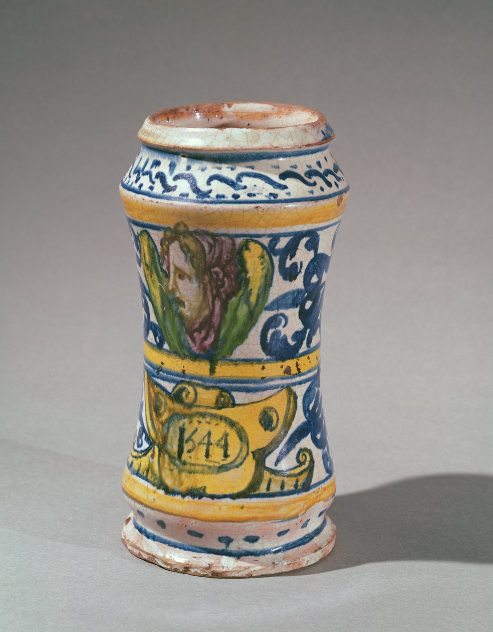 Albarelle, hergestellt in Rouen, 1544 von Masseot Abaquesne