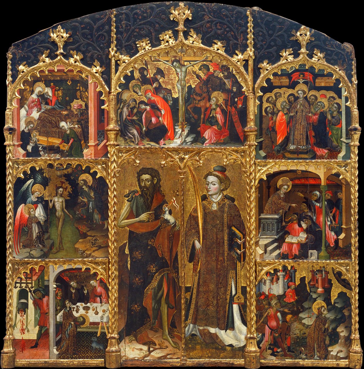 Altarbild des Heiligen Johannes des Täufers und des Heiligen Stephanus von Master of Badalona
