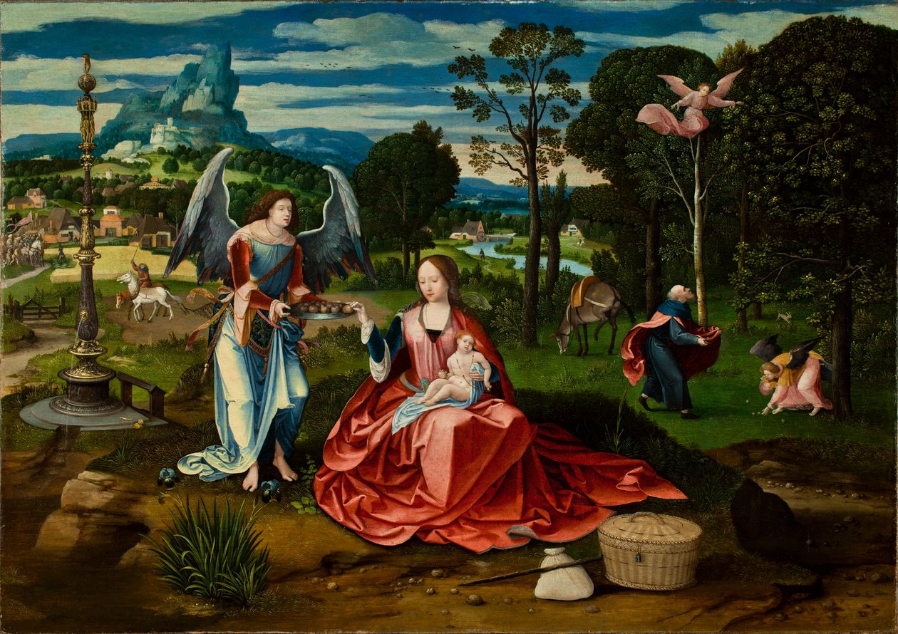 Ruhe auf der Flucht nach Ägypten von Master of Female Half Lengths