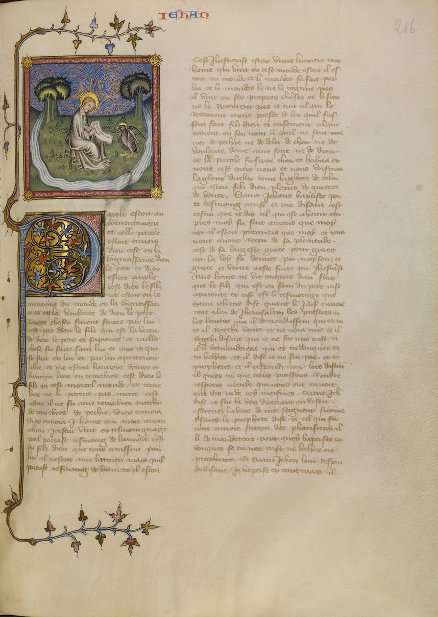 Heiliger Johannes auf Patmos von Master of Jean