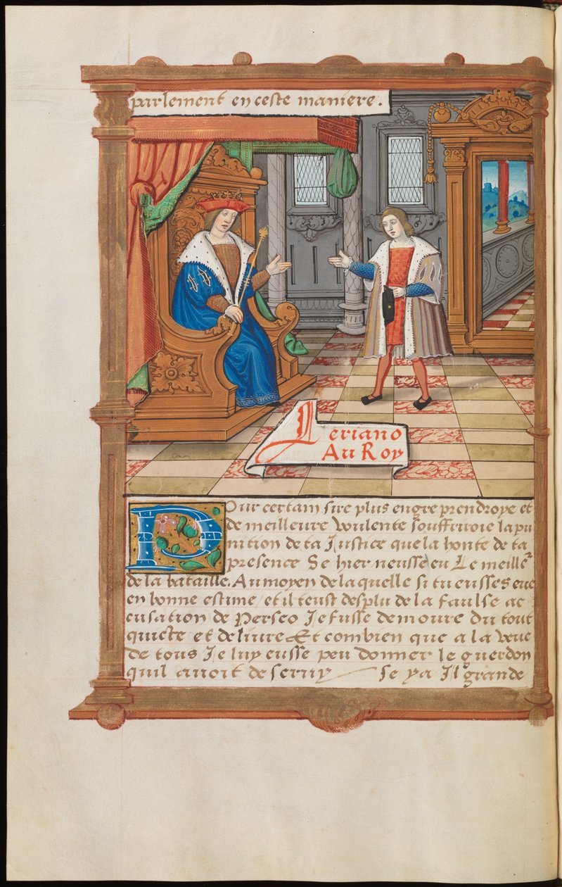 Lérian vor dem König von Master of Paris