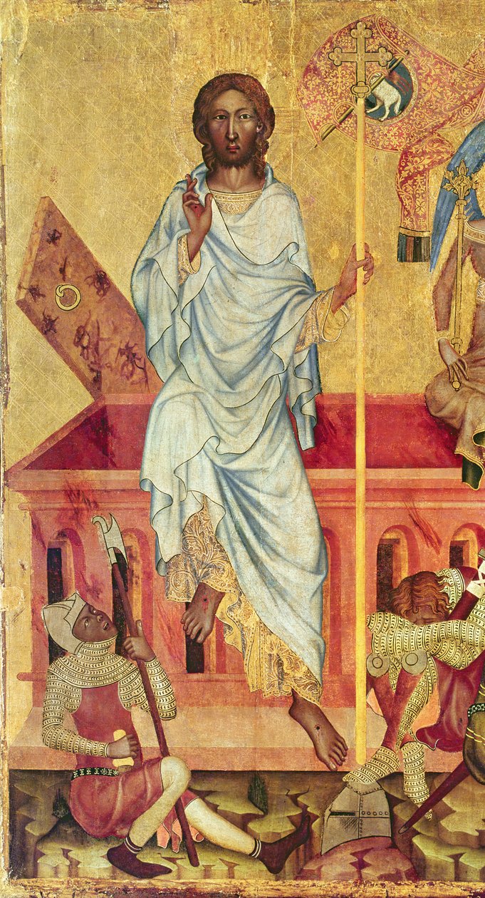 Auferstehung Christi, um 1350 (Detail) von Master of the Cycle of Vyssi Brod