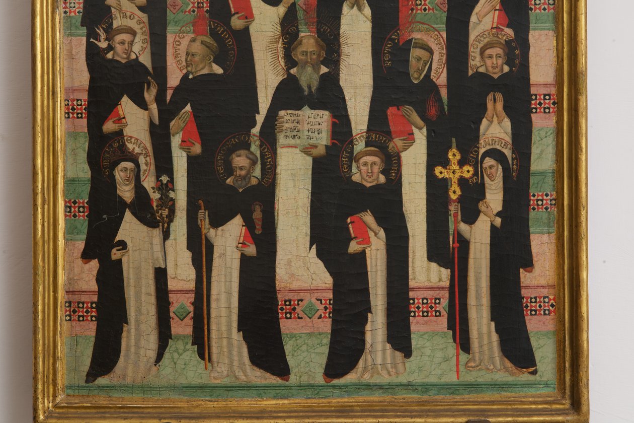 Detail der Jungfrau, Christus und 17 Heiligen von Master of the Dominican Effigies