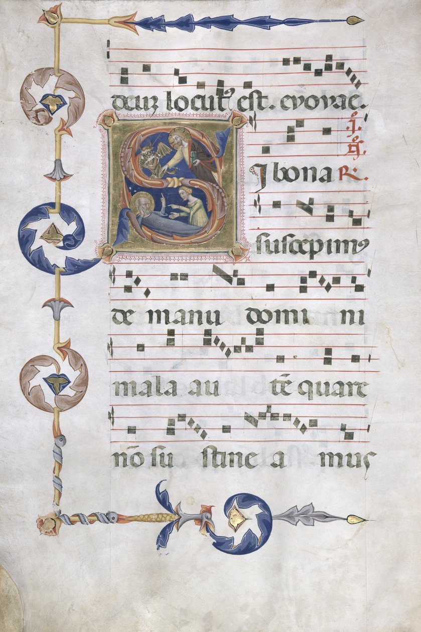 Ms 564 f.13v Seite mit historisierter Initiale 