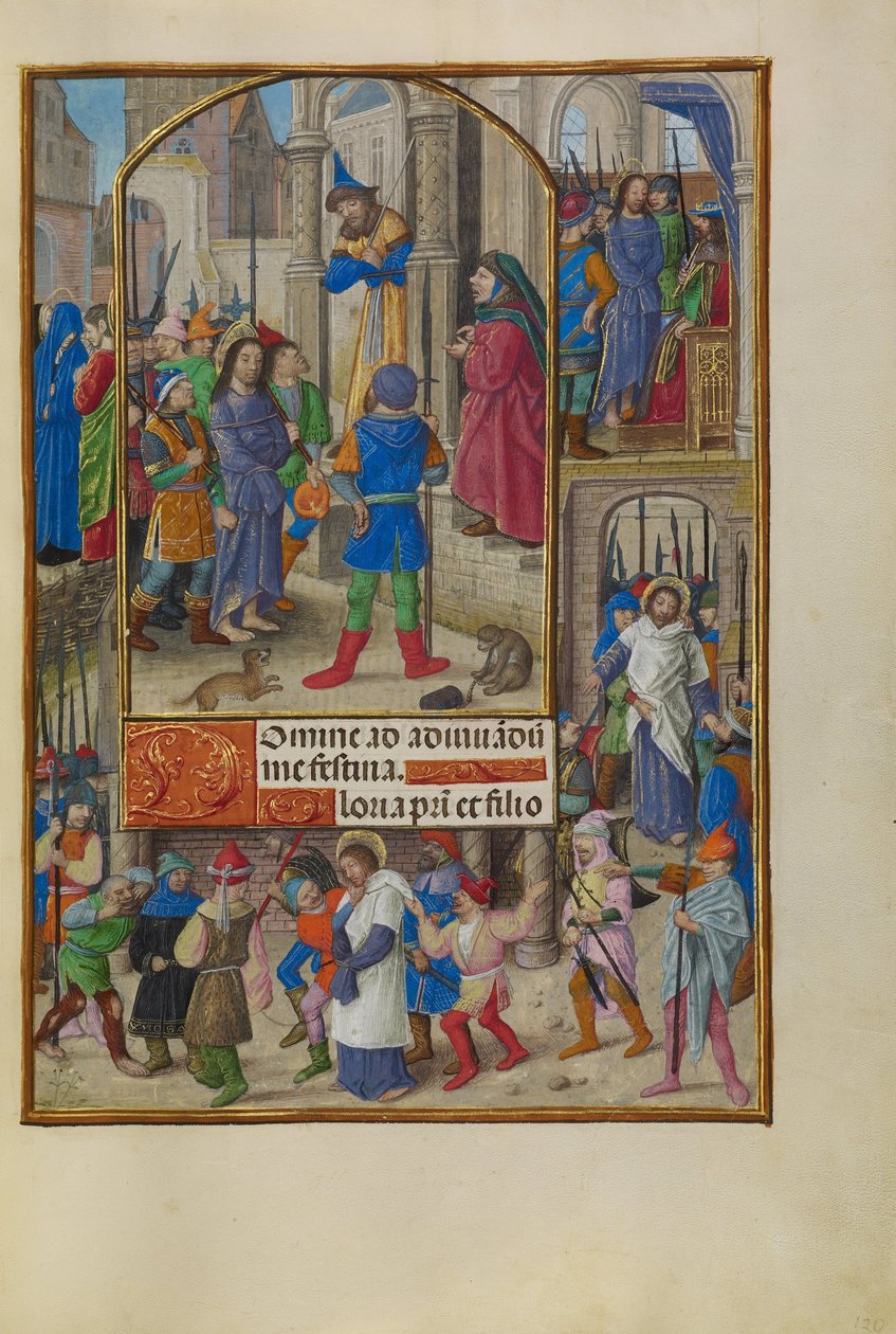 Christus vor Kaiphas von Master of the Dresden Prayer Book
