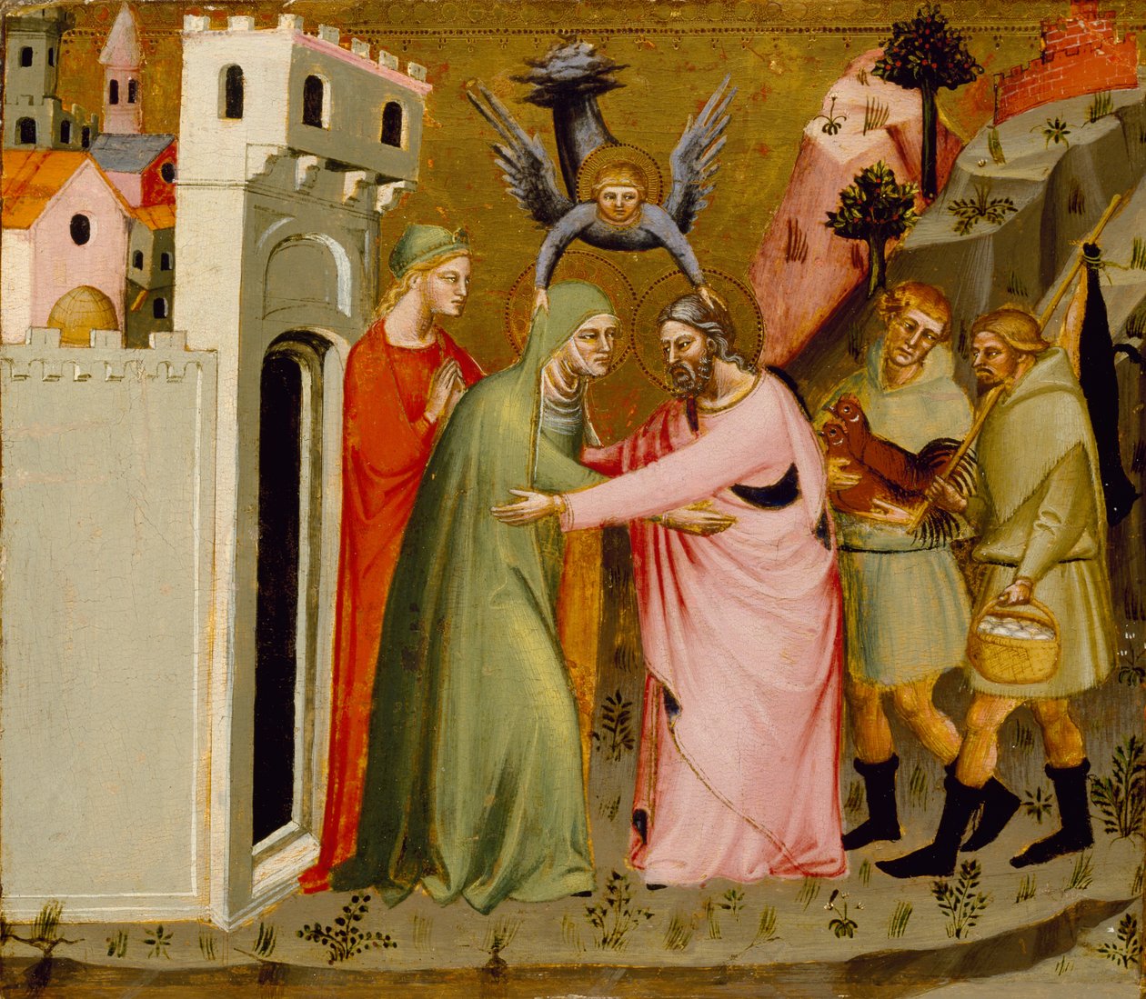 Das Treffen von Anna und Joachim am Goldenen Tor, ca. 1370-90 von Master of the Golden Gate Master of the Golden Gate