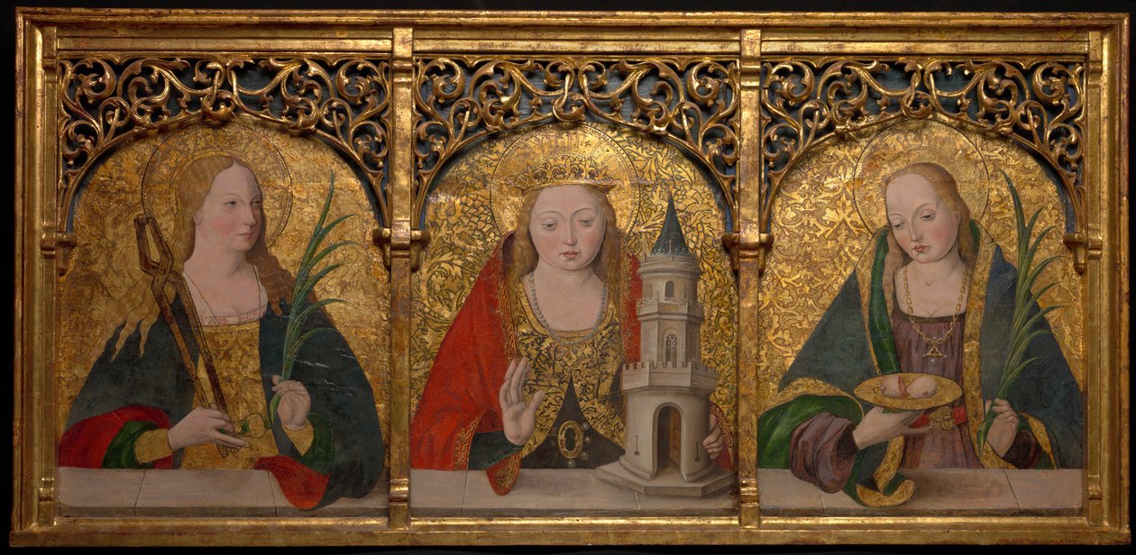 Heilige Apollonia, Barbara und Agatha, 1490-1500 von Master Alejo