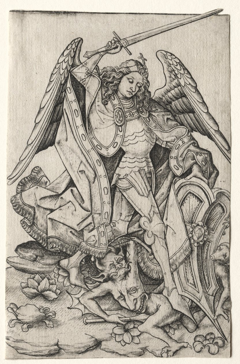 Heiliger Michael, drittes Viertel des 15. Jahrhunderts von Master E. S.