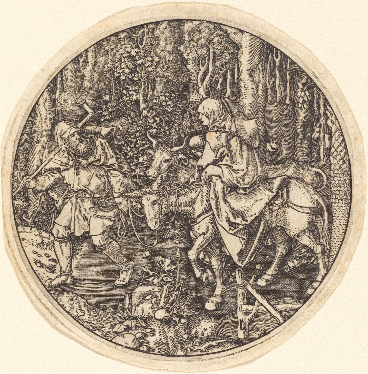 Die Flucht nach Ägypten von Master L after Albrecht Dürer