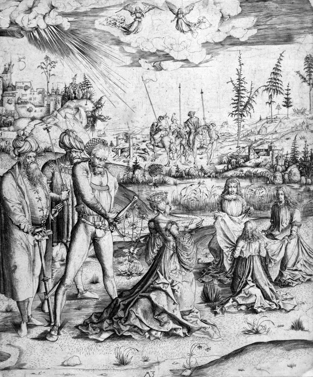 Das Martyrium der hl. Katharina, ca. 1500-03 von Master MZ