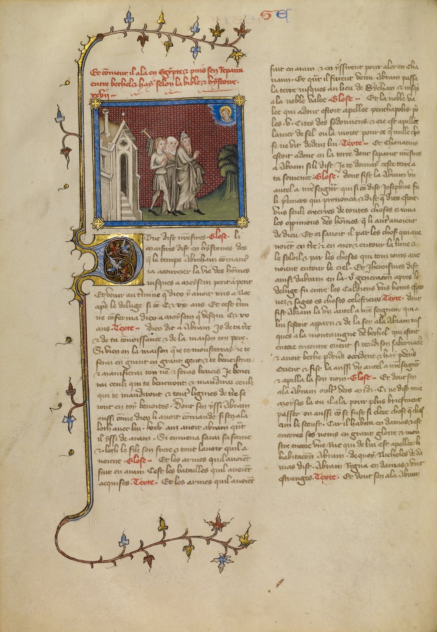 Abraham, Sarah und Lot von Master of Jean de Mandeville