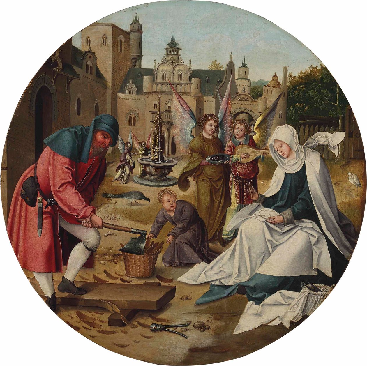 Die Heilige Familie von Master of the Antwerp Adoration