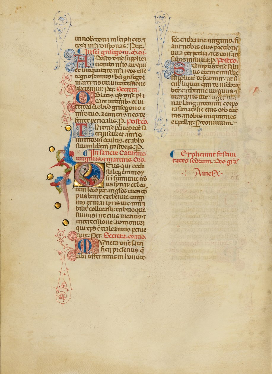 Initiale D: Heilige Katharina von Master of the Brussels Initials